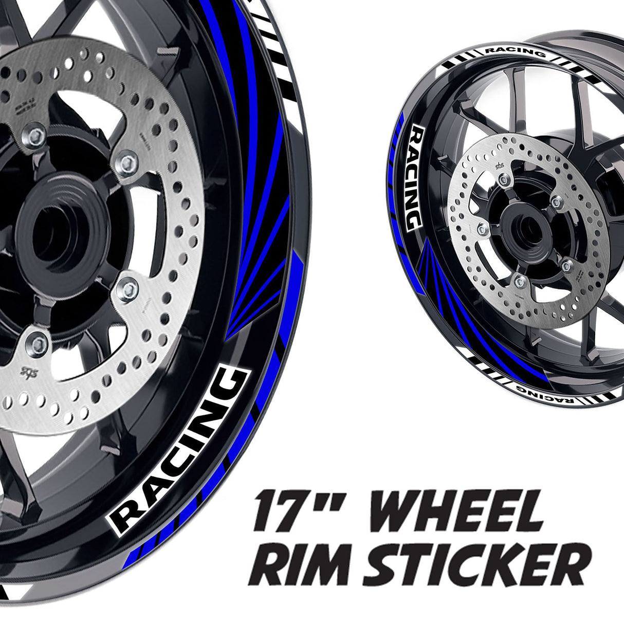 StickerBao Blue 17 inch GP10 Platinum Inner Edge Rim Sticker Universal Motorcycle Rim Wheel Decal Racing For Ducati