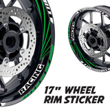 StickerBao Dark Green 17 inch GP10 Platinum Inner Edge Rim Sticker Universal Motorcycle Rim Wheel Decal Racing For Kawasaki