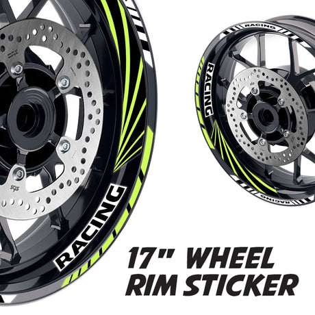 StickerBao Light Green 17 inch GP10 Platinum Inner Edge Rim Sticker Universal Motorcycle Rim Wheel Decal Racing For Kawasaki