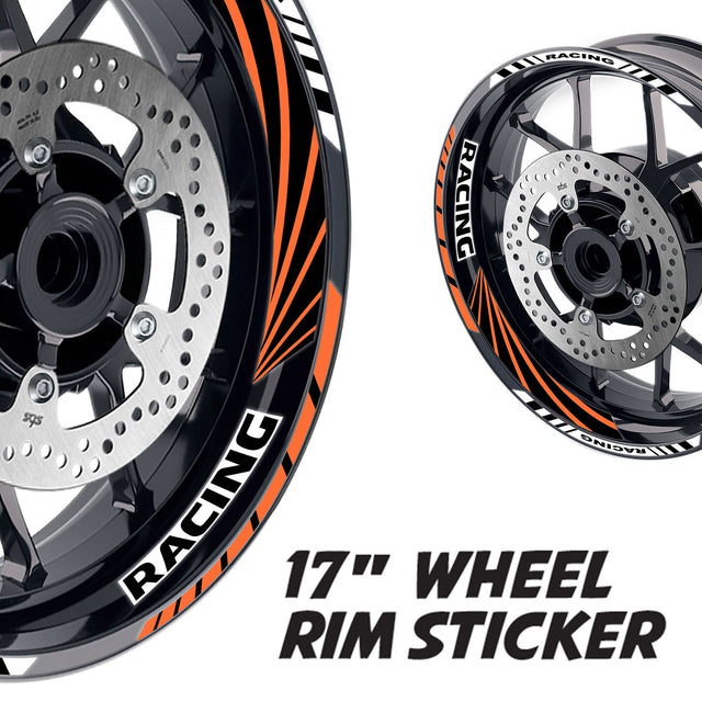 StickerBao Orange 17 inch GP10 Platinum Inner Edge Rim Sticker Universal Motorcycle Rim Wheel Decal Racing For Suzuki