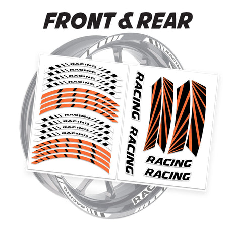 StickerBao Orange 17 inch GP10 Platinum Inner Edge Rim Sticker Universal Motorcycle Rim Wheel Decal Racing For Yamaha