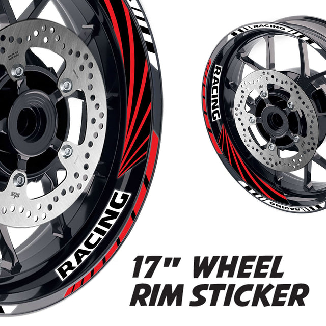 StickerBao Red 17 inch GP10 Platinum Inner Edge Rim Sticker Universal Motorcycle Rim Wheel Decal Racing For Kawasaki