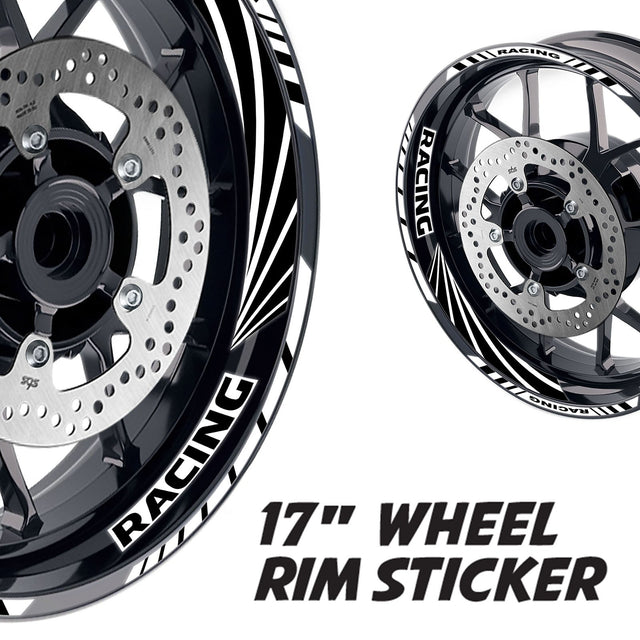 StickerBao White 17 inch GP10 Platinum Inner Edge Rim Sticker Universal Motorcycle Rim Wheel Decal Racing For Kawasaki