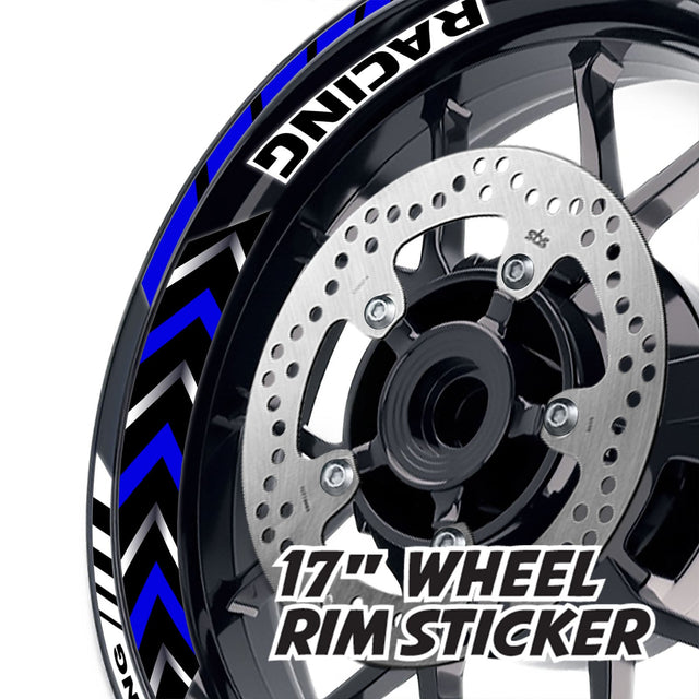 StickerBao Blue 17 inch GP11 Platinum Inner Edge Rim Sticker Universal Motorcycle Rim Wheel Decal Racing For Suzuki