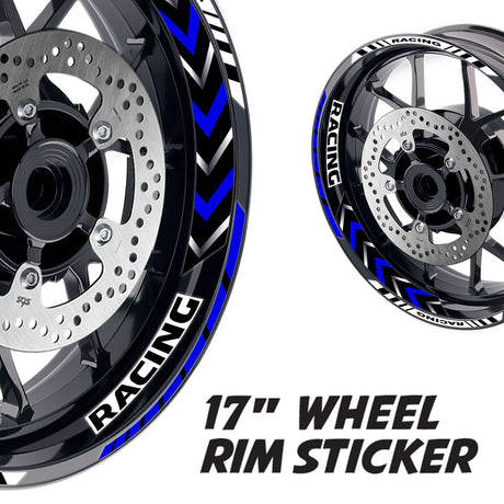 StickerBao Blue 17 inch GP11 Platinum Inner Edge Rim Sticker Universal Motorcycle Rim Wheel Decal Racing For Yamaha