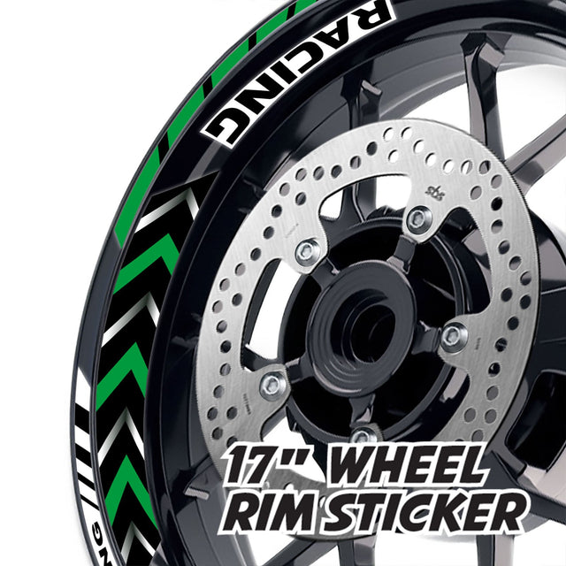 StickerBao Dark Green 17 inch GP11 Platinum Inner Edge Rim Sticker Universal Motorcycle Rim Wheel Decal Racing For Triumph