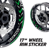 StickerBao Dark Green 17 inch GP11 Platinum Inner Edge Rim Sticker Universal Motorcycle Rim Wheel Decal Racing For Kawasaki