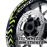 StickerBao Light Green 17 inch GP11 Platinum Inner Edge Rim Sticker Universal Motorcycle Rim Wheel Decal Racing For Kawasaki