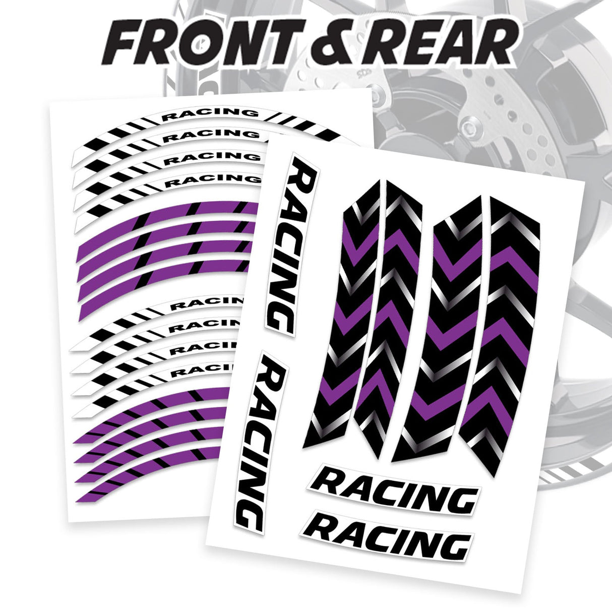 StickerBao Purple 17 inch GP11 Platinum Inner Edge Rim Sticker Universal Motorcycle Rim Wheel Decal Racing For Kawasaki
