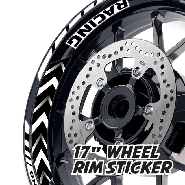 StickerBao White 17 inch GP11 Platinum Inner Edge Rim Sticker Universal Motorcycle Rim Wheel Decal Racing For Yamaha