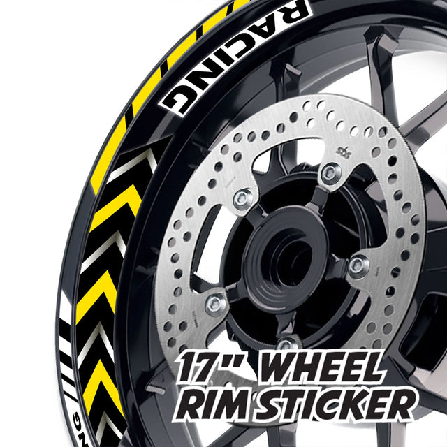 StickerBao Yellow 17 inch GP11 Platinum Inner Edge Rim Sticker Universal Motorcycle Rim Wheel Decal Racing For Honda