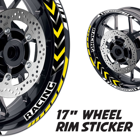 StickerBao Yellow 17 inch GP11 Platinum Inner Edge Rim Sticker Universal Motorcycle Rim Wheel Decal Racing For Honda