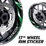 StickerBao Dark Green 17 inch GP12 Platinum Inner Edge Rim Sticker Universal Motorcycle Rim Wheel Decal Racing For Suzuki