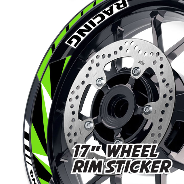 StickerBao Green 17 inch GP12 Platinum Inner Edge Rim Sticker Universal Motorcycle Rim Wheel Decal Racing For Kawasaki