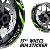StickerBao Green 17 inch GP12 Platinum Inner Edge Rim Sticker Universal Motorcycle Rim Wheel Decal Racing For Yamaha