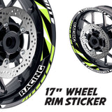 StickerBao Light Green 17 inch GP12 Platinum Inner Edge Rim Sticker Universal Motorcycle Rim Wheel Decal Racing For Aprilia