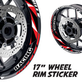 StickerBao Red 17 inch GP12 Platinum Inner Edge Rim Sticker Universal Motorcycle Rim Wheel Decal Racing For Kawasaki