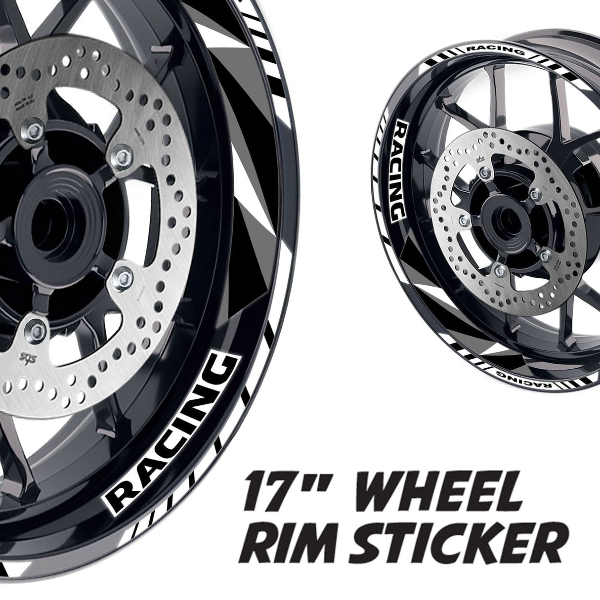 StickerBao White 17 inch GP12 Platinum Inner Edge Rim Sticker Universal Motorcycle Rim Wheel Decal Racing For Suzuki