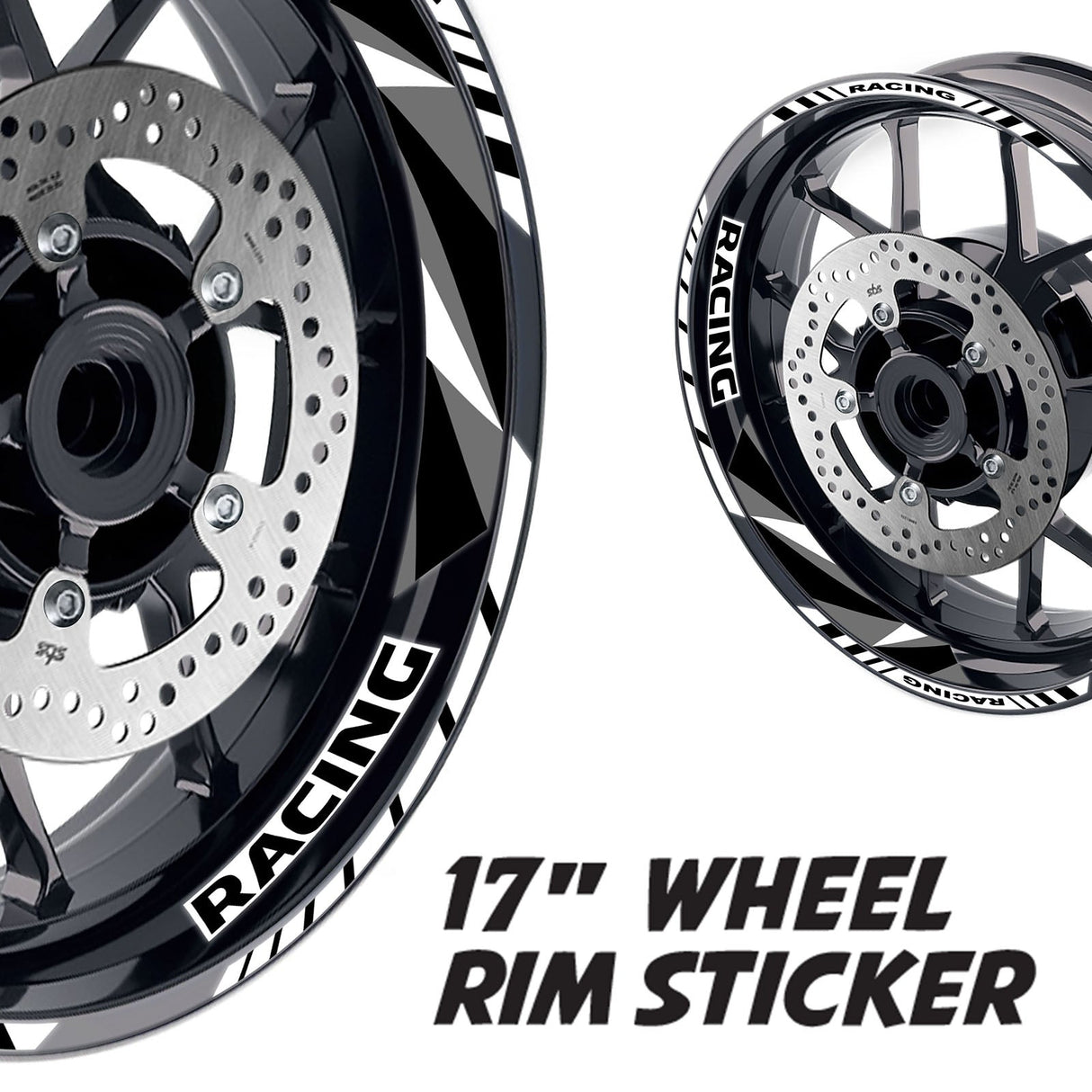 StickerBao White 17 inch GP12 Platinum Inner Edge Rim Sticker Universal Motorcycle Rim Wheel Decal Racing For Yamaha