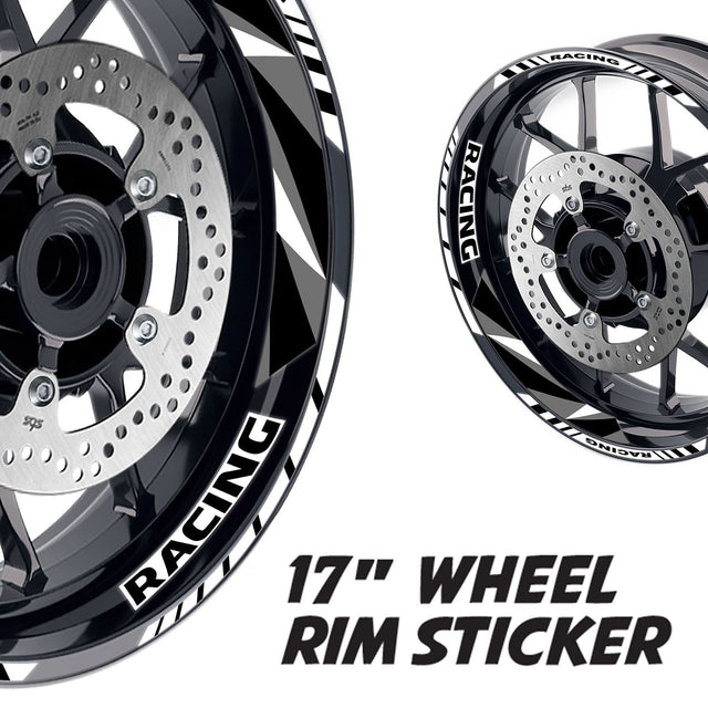 StickerBao White 17 inch GP12 Platinum Inner Edge Rim Sticker Universal Motorcycle Rim Wheel Decal Racing For Kawasaki