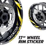 StickerBao Yellow 17 inch GP12 Platinum Inner Edge Rim Sticker Universal Motorcycle Rim Wheel Decal Racing For Yamaha