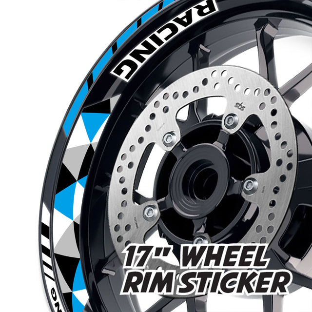StickerBao Aqua 17 inch GP13 Platinum Inner Edge Rim Sticker Universal Motorcycle Rim Wheel Decal Racing For Honda
