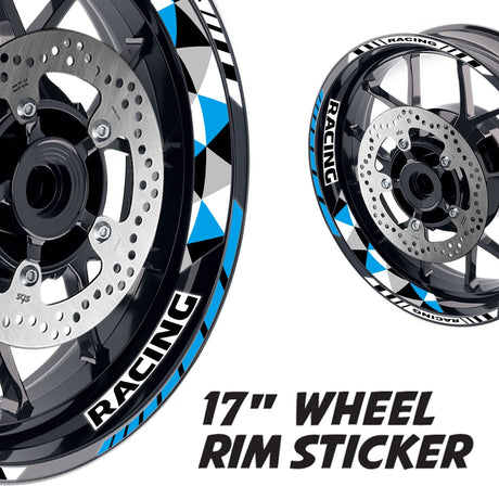StickerBao Aqua 17 inch GP13 Platinum Inner Edge Rim Sticker Universal Motorcycle Rim Wheel Decal Racing For Yamaha