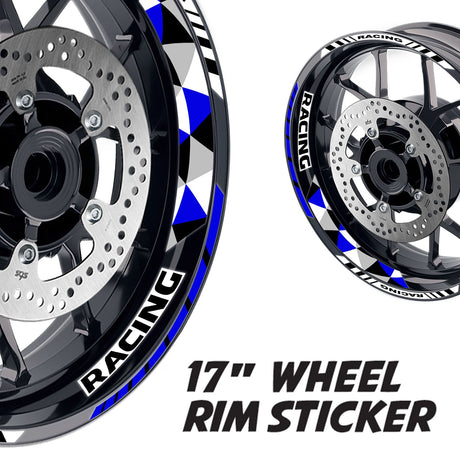 StickerBao Blue 17 inch GP13 Platinum Inner Edge Rim Sticker Universal Motorcycle Rim Wheel Decal Racing For Yamaha