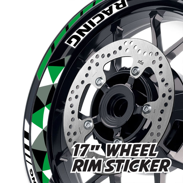 StickerBao Dark Green 17 inch GP13 Platinum Inner Edge Rim Sticker Universal Motorcycle Rim Wheel Decal Racing For Triumph