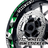 StickerBao Dark Green 17 inch GP13 Platinum Inner Edge Rim Sticker Universal Motorcycle Rim Wheel Decal Racing For Suzuki