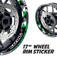 StickerBao Dark Green 17 inch GP13 Platinum Inner Edge Rim Sticker Universal Motorcycle Rim Wheel Decal Racing For Kawasaki