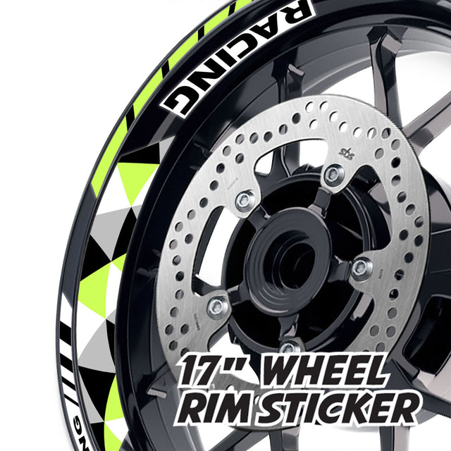 StickerBao Light Green 17 inch GP13 Platinum Inner Edge Rim Sticker Universal Motorcycle Rim Wheel Decal Racing For Yamaha