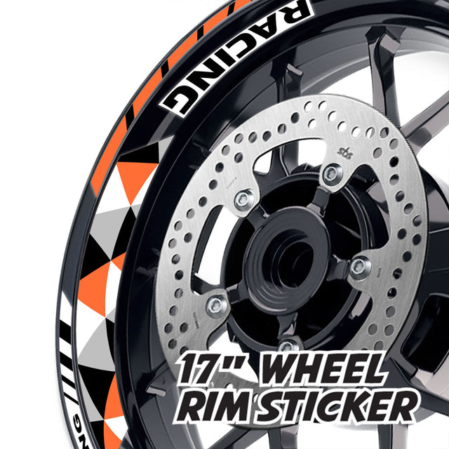 StickerBao Orange 17 inch GP13 Platinum Inner Edge Rim Sticker Universal Motorcycle Rim Wheel Decal Racing For Kawasaki