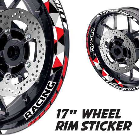 StickerBao Red 17 inch GP13 Platinum Inner Edge Rim Sticker Universal Motorcycle Rim Wheel Decal Racing For Ducati