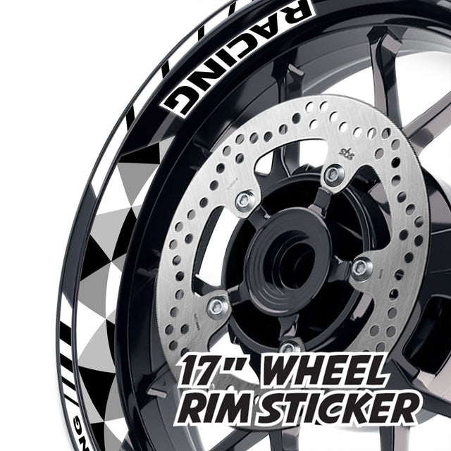 StickerBao White 17 inch GP13 Platinum Inner Edge Rim Sticker Universal Motorcycle Rim Wheel Decal Racing For Honda