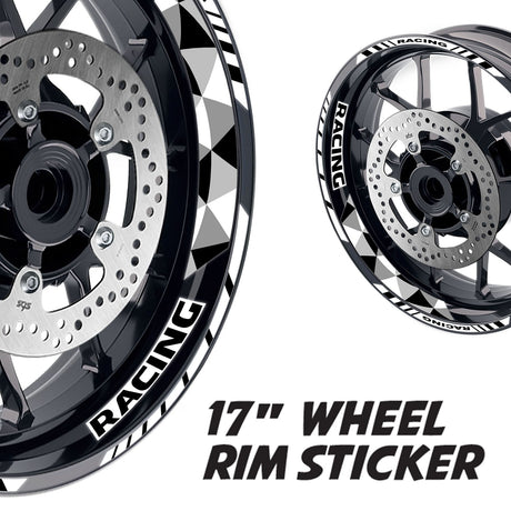 StickerBao White 17 inch GP13 Platinum Inner Edge Rim Sticker Universal Motorcycle Rim Wheel Decal Racing For Ducati