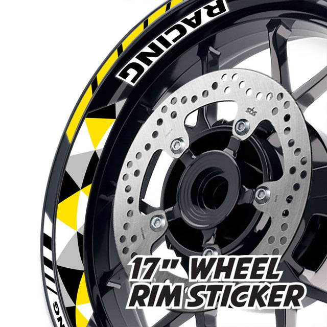 StickerBao Yellow 17 inch GP13 Platinum Inner Edge Rim Sticker Universal Motorcycle Rim Wheel Decal Racing For Suzuki