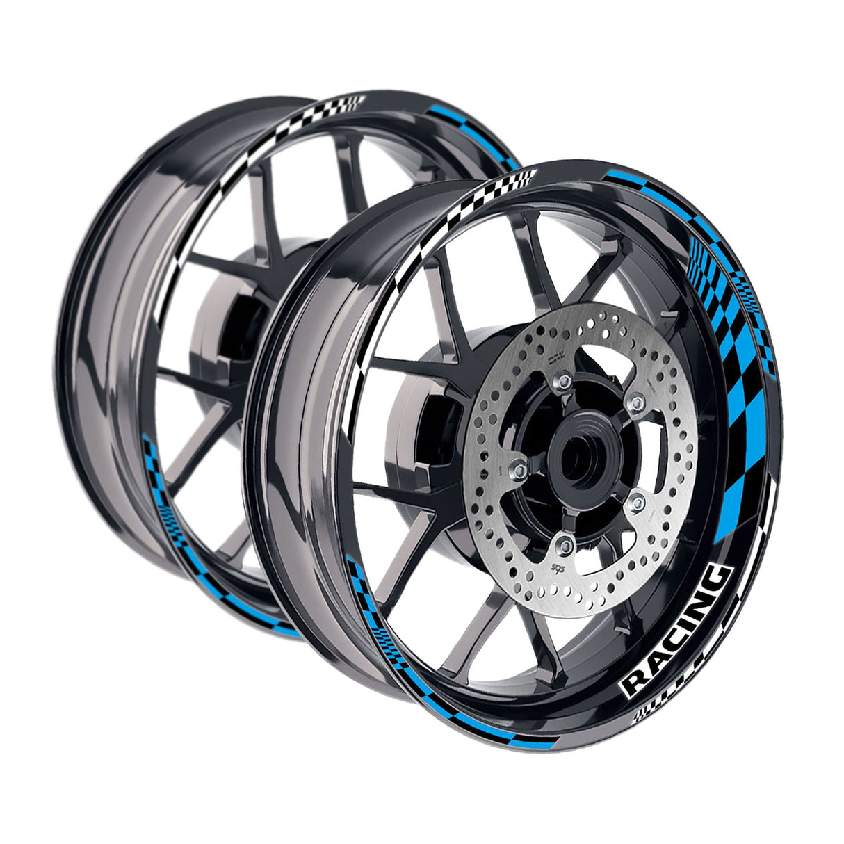 StickerBao Aqua 17 inch GP14 Platinum Inner Edge Rim Sticker Universal Motorcycle Rim Wheel Decal Racing For Yamaha