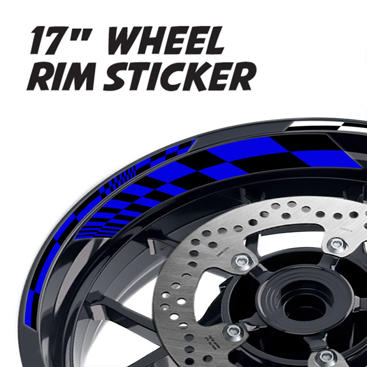 StickerBao Blue 17 inch GP14 Platinum Inner Edge Rim Sticker Universal Motorcycle Rim Wheel Decal Racing For Ducati