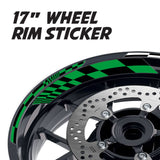 StickerBao Dark Green 17 inch GP14 Platinum Inner Edge Rim Sticker Universal Motorcycle Rim Wheel Decal Racing For Honda
