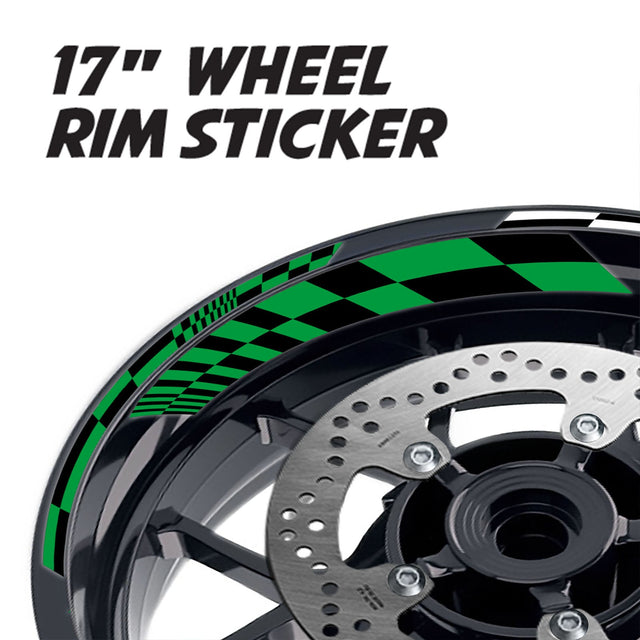 StickerBao Dark Green 17 inch GP14 Platinum Inner Edge Rim Sticker Universal Motorcycle Rim Wheel Decal Racing For Aprilia