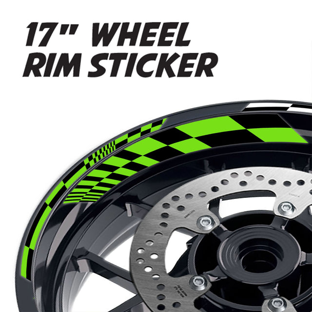 StickerBao Green 17 inch GP14 Platinum Inner Edge Rim Sticker Universal Motorcycle Rim Wheel Decal Racing For Triumph