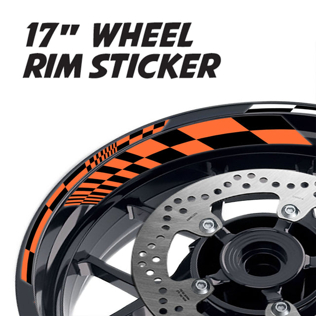 StickerBao Orange 17 inch GP14 Platinum Inner Edge Rim Sticker Universal Motorcycle Rim Wheel Decal Racing For Kawasaki