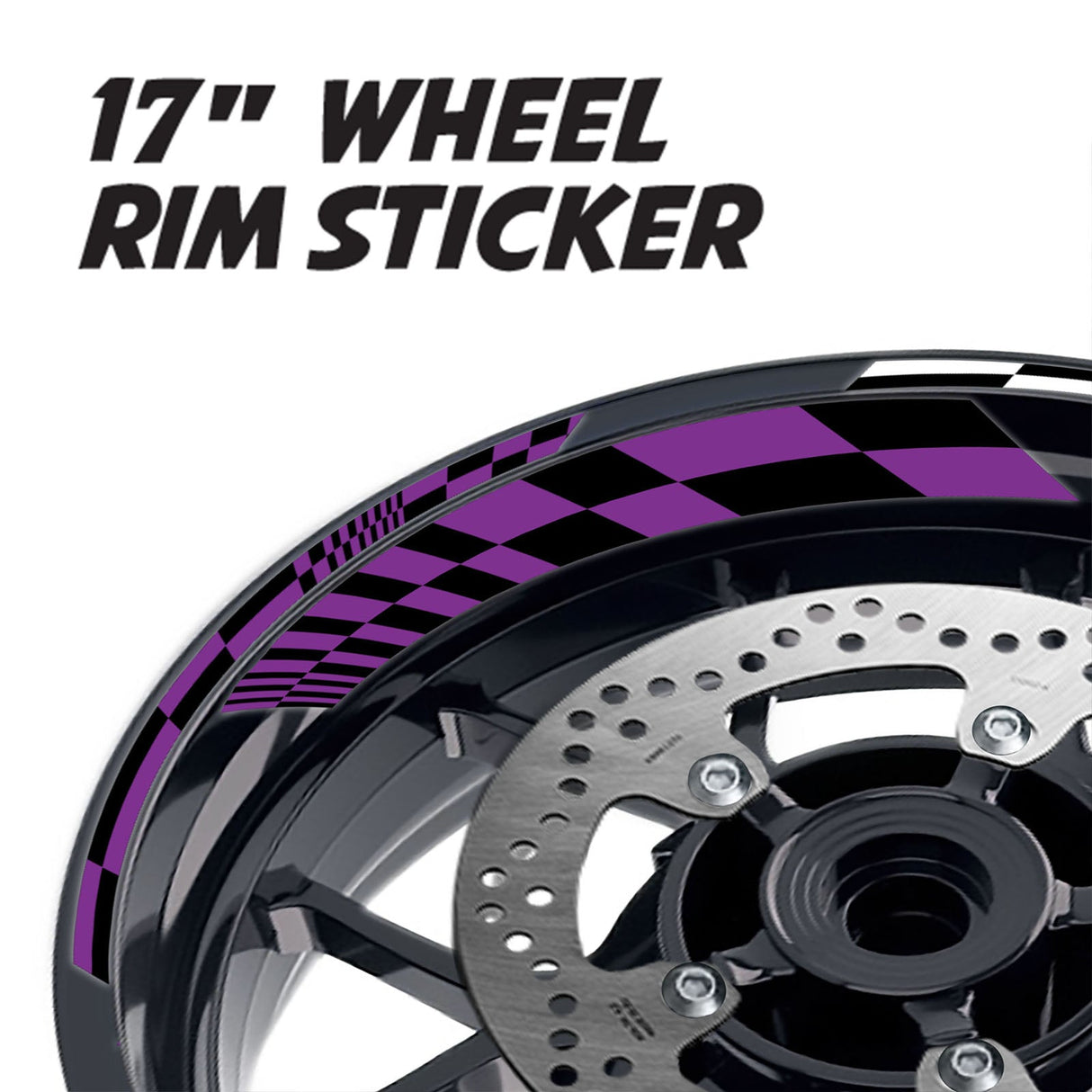 StickerBao Purple 17 inch GP14 Platinum Inner Edge Rim Sticker Universal Motorcycle Rim Wheel Decal Racing For Ducati
