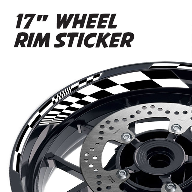 StickerBao White 17 inch GP14 Platinum Inner Edge Rim Sticker Universal Motorcycle Rim Wheel Decal Racing For Kawasaki