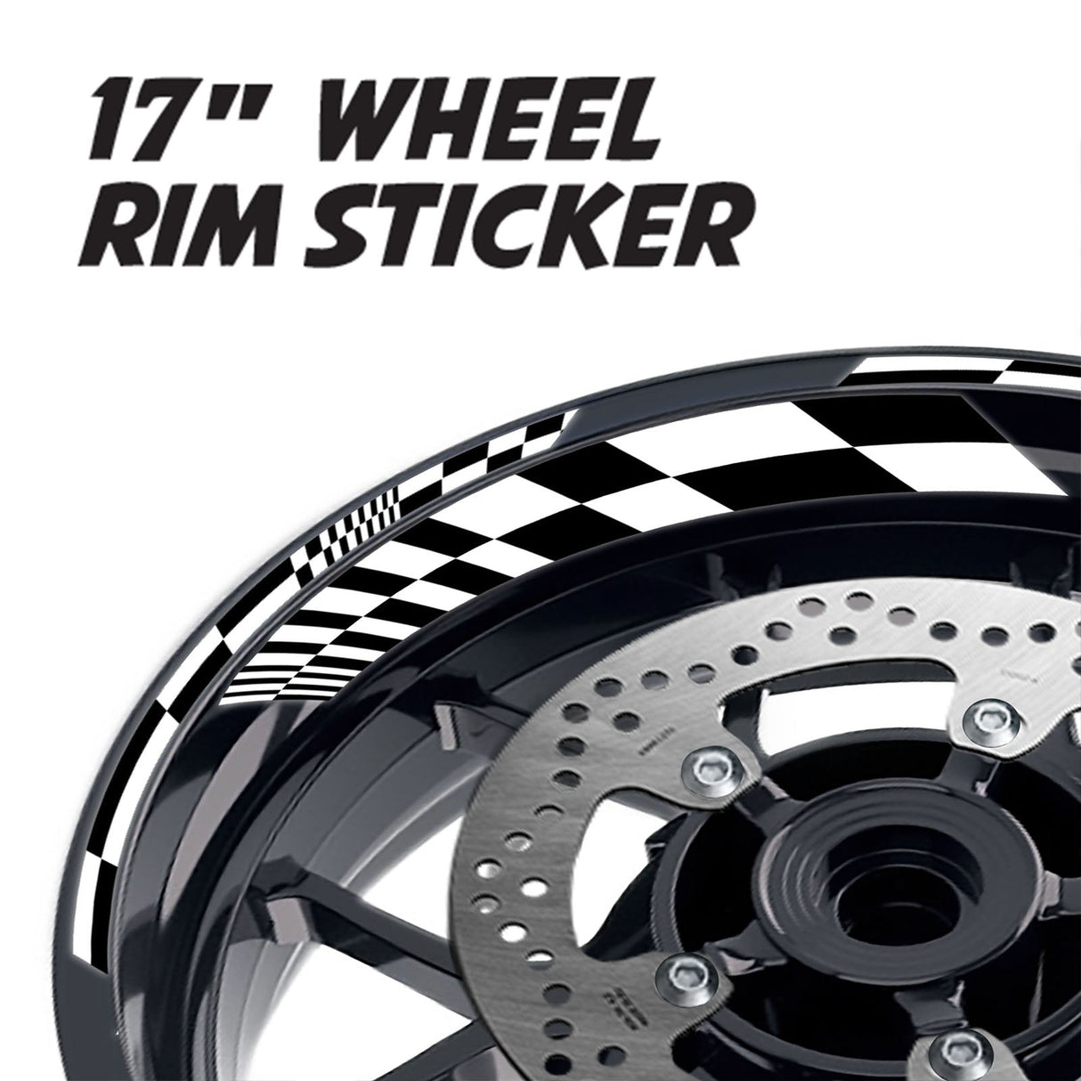 StickerBao White 17 inch GP14 Platinum Inner Edge Rim Sticker Universal Motorcycle Rim Wheel Decal Racing For Yamaha