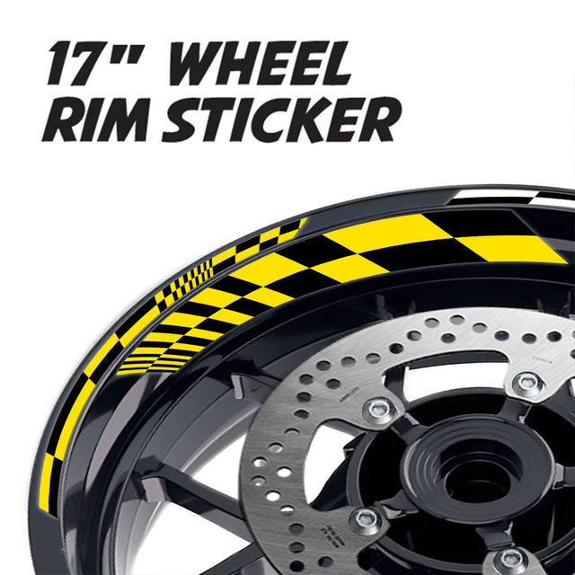 StickerBao Yellow 17 inch GP14 Platinum Inner Edge Rim Sticker Universal Motorcycle Rim Wheel Decal Racing For Yamaha