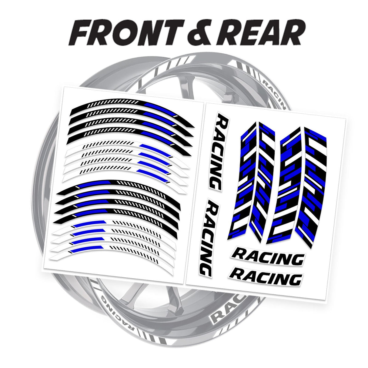 StickerBao Blue 17 inch GP16 Platinum Inner Edge Rim Sticker Universal Motorcycle Rim Wheel Decal Racing For Kawasaki