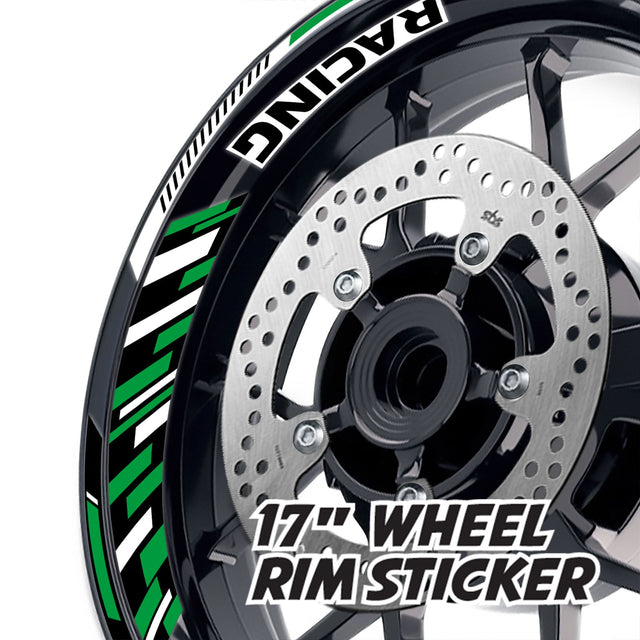 StickerBao Dark Green 17 inch GP16 Platinum Inner Edge Rim Sticker Universal Motorcycle Rim Wheel Decal Racing For Ducati