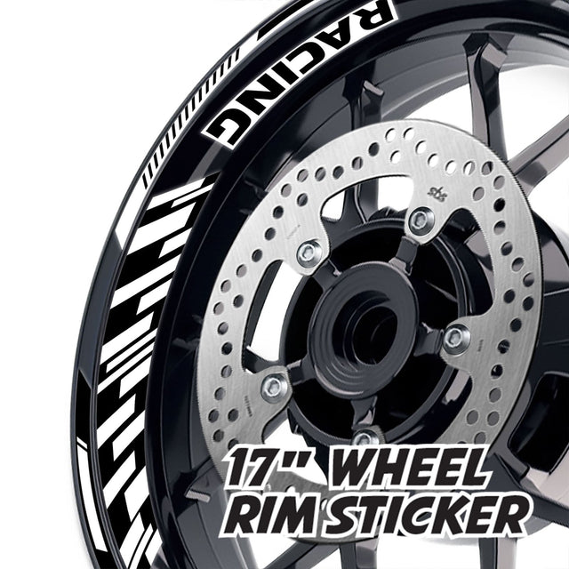 StickerBao White 17 inch GP16 Platinum Inner Edge Rim Sticker Universal Motorcycle Rim Wheel Decal Racing For Kawasaki